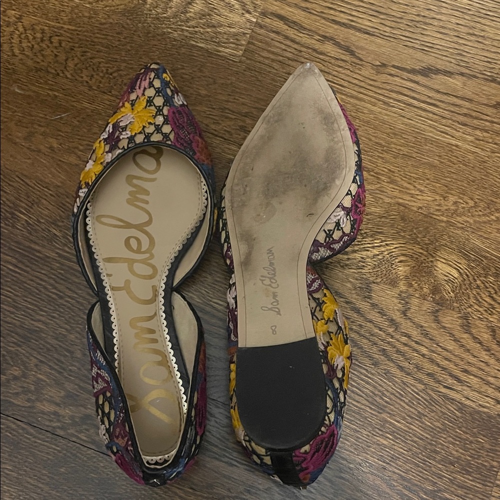 Sam Edelman Multicolor Floral Pointed Loafers